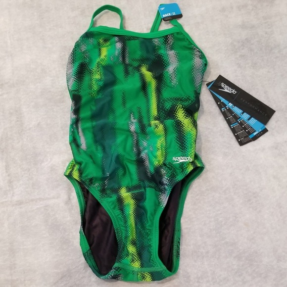 New Green Speedo Female One-piece Swimsuit - Picture 1 of 2
